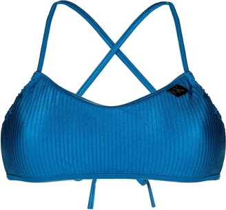 Ribbed-Detail Bandeau Bikini Top