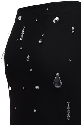 Miu Miu Crystals Embellished Tulle Midi Skirt