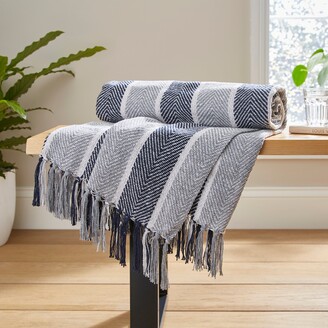 Herringbone Throw Dunelm Navy Throw Dunelm Herringbone Stripe