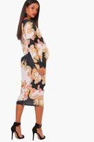 Thumbnail for your product : boohoo Maternity Floral Baroque Printed Midi Dress