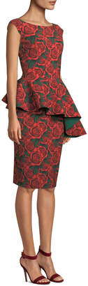 Chiara Boni La Petite Robe Etheline Asymmetric Peplum Rose Dress