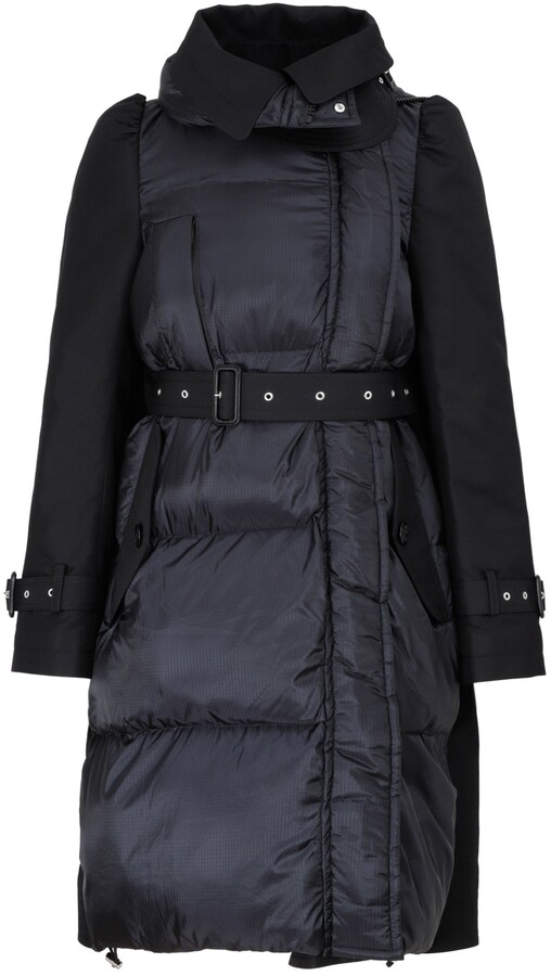 Sacai Belted Puffer Trench Coat - ShopStyle
