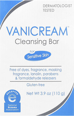 Vanicream Vanicream, Cleansing Bar, For Sensitive Skin, Fragrance Free, 3.9 oz (110 g)