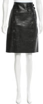 Thumbnail for your product : Saint Laurent Cracked Leather Pencil Skirt