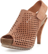 Thumbnail for your product : Pedro Garcia Natasha Perforated Suede Bootie, Tan