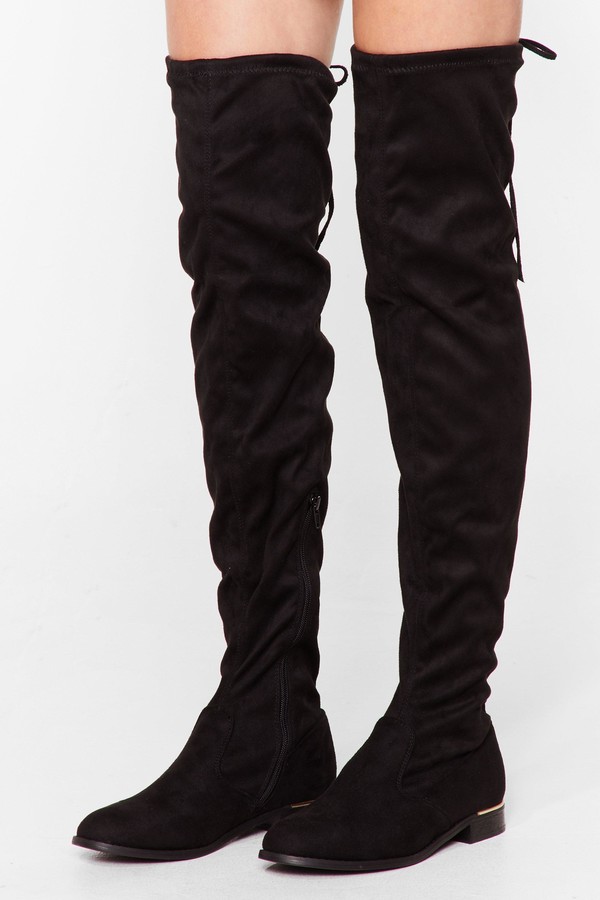 over the knee boots flat heel