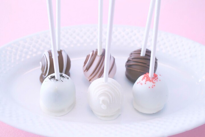 Assorted Cake Pops, Birthday Party Chocolate Dipped Treats On A Stick, Edible Favors - 1 Dozen