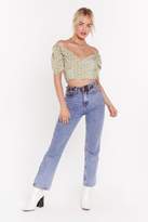 Thumbnail for your product : Nasty Gal Womens Polka Dot Shirred Back Wrap Blouse - green - 12