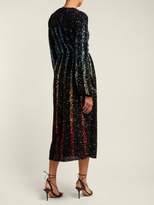 Thumbnail for your product : Saloni Camille Gradient Sequinned Dress - Womens - Black Multi