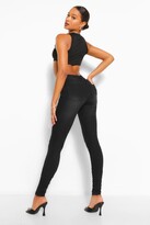 Thumbnail for your product : boohoo Tall Basic Black Denim Jeggings