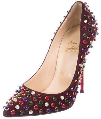 Christian Louboutin Embellished Suede Pumps