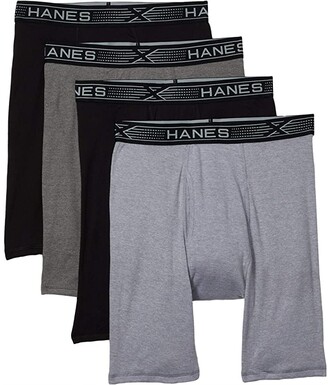 Hanes Sport X-Temp Men's Cotton Boxer Brief Underwear, Black
