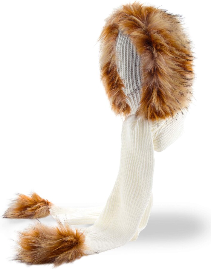 Kapuzenschal Damen - 2 In 1 Mütze Schal Set Mit Ohrenschutz Bis -15°C