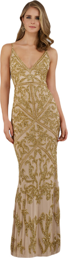 LARA New York Spaghetti Strap Beaded Dress