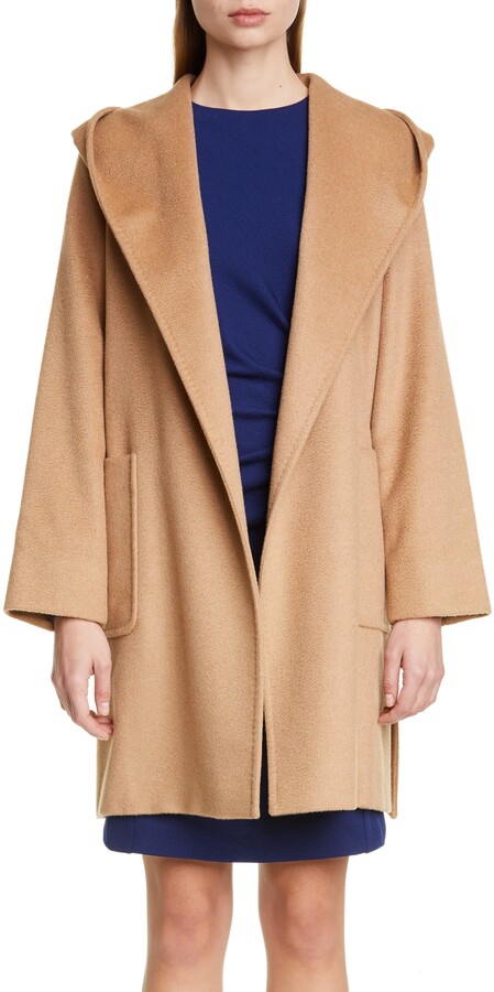 shawl collar camel coat