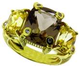 Thumbnail for your product : Judith Ripka 18K Yellow Gold with Canary Smoky Crystal and 0.05ctw. Diamond Ring Size 6