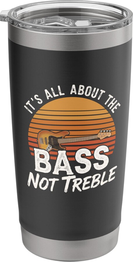 Music Lover Apparel It's All About The Bass Retro Electric Bassist Guitar Player Stainless Steel Insulated Tumbler