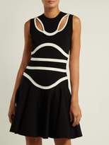 Thumbnail for your product : Alexander McQueen Panelled Knitted Midi Dress - Womens - Black White