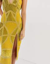 Thumbnail for your product : ASOS Design DESIGN sexy pencil midi dress with embellished panels
