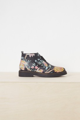 flowery ankle boots
