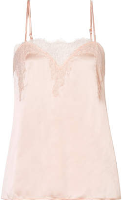 CAMI NYC Sweetheart Lace-trimmed Silk-charmeuse Camisole - Pastel pink