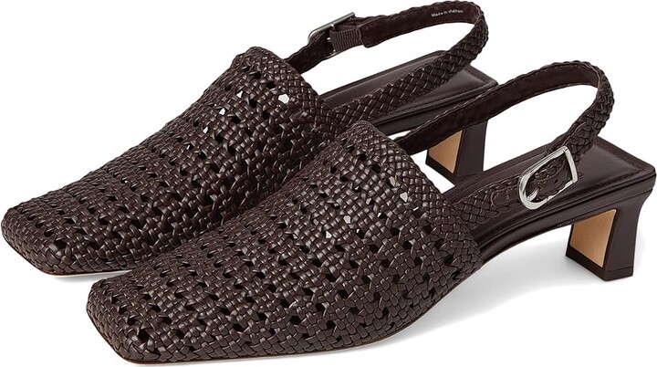 Vince Eris Women's Wedge Shoes Ganache Woven Leather : 5.5 M