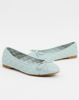 Thumbnail for your product : ASOS DESIGN Lillian bow ballet flats in mint
