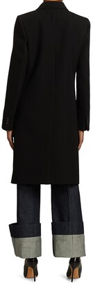 Victoria Beckham Double Breasted Tuxedo Wool Coat