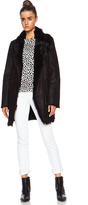 Thumbnail for your product : Vince Asymmetric Shearling Coat in Black