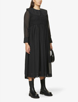 Thumbnail for your product : Ganni Shirred chiffon midi dress