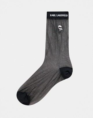 Karl Lagerfeld Paris k/ikonik transparent socks 2 pack
