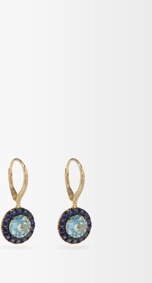 Rosa de la Cruz Diamond, Blue Topaz, Sapphire & 18kt Gold Earrings