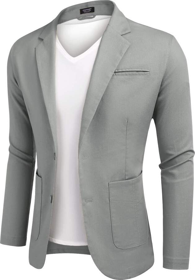 COOFANDY Men's Casual Linen Sport Coat Lightweight Travel Blazer Modern
