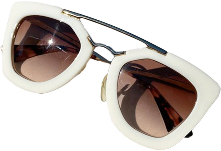 Prada White Plastic Sunglasses