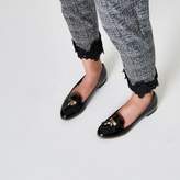 Thumbnail for your product : River Island Womens Black tassel patent loafers