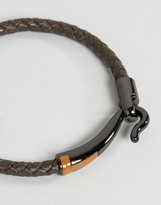 Thumbnail for your product : Ted Baker Leather Plaited Bracelet In Brown