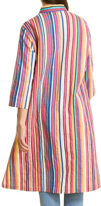 Marina Rinaldi Plus Size Diabase Striped 3/4-Sleeve Shirtdress