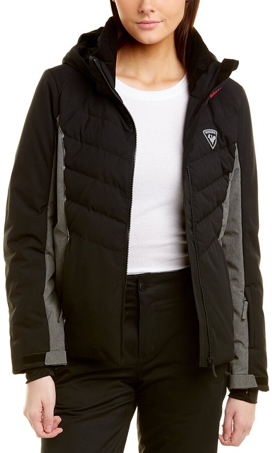 New $700 Rossignol Women's Liz Down Shiny Ski Jacket Genuine Fox Fur Medium 