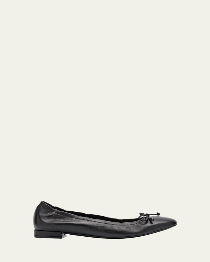 Bria Leather Bow Ballerina Flats