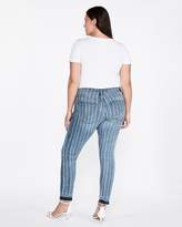 Thumbnail for your product : Express Mid Rise Striped Ankle Jean Leggings