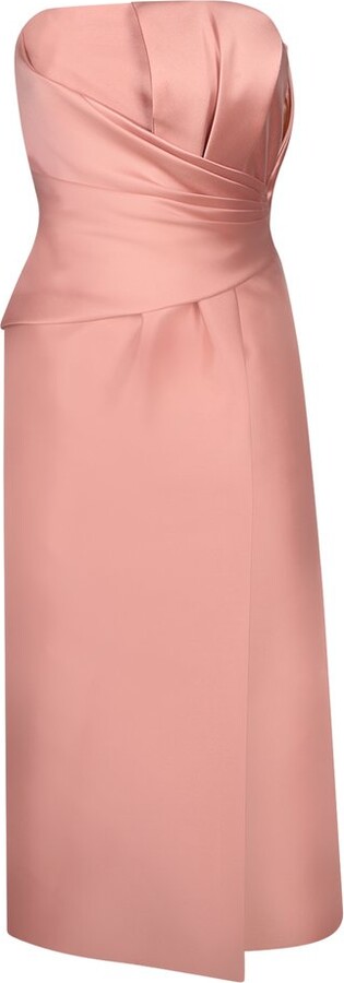 Alberta Ferretti Mikado Cocktail Longuette Dress