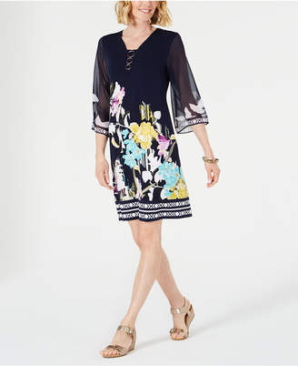 JM Collection Printed Three-Ring Dress