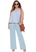 Thumbnail for your product : ELOQUII Plus Size Poplin Flare Tank Top