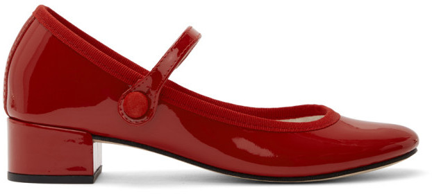 red patent leather mary janes