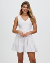Thumbnail for your product : Atmos & Here Women's White Mini Dresses - Carlie Tiered Mini Dress