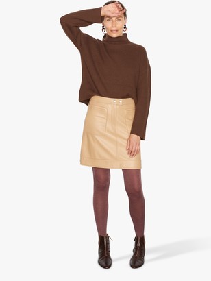 Jigsaw Pocket Leather Mini Skirt