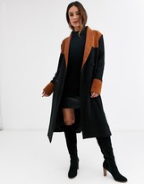 Thumbnail for your product : UNIQUE21 contrast belted wool coat