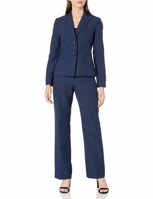 Le Suit Women's Two Button Navy Pant Suit 4