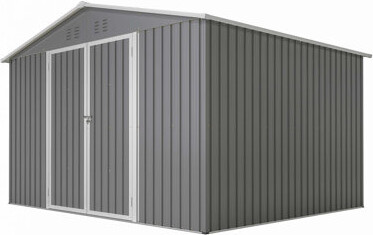 GRILLO HOME 10X8 FT Outdoor Storage Shed, All Weather Metal Sheds with Lockable Doors, Tool Shed for Garden, Patio, Backyard, Lawn