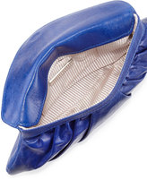 Thumbnail for your product : Lauren Merkin Lotte Pleated Leather Flap Clutch Bag, Cobalt